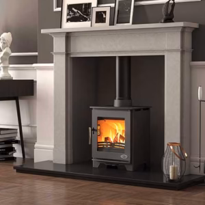 Abbey fireplace surround shown with recessed panel detailing.