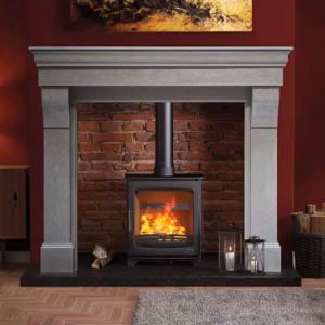 Astoria Edwardian-style fireplace surround with shaped carved corbels.