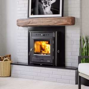 Achill 17.5kW insert boiler stove in matt black finish