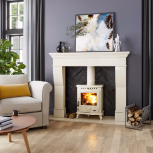 Aran 5kW multi fuel stove in enamel cream finish