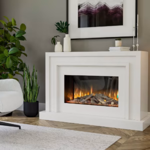 Aurora 750 electric fire installed in a modern interior setting