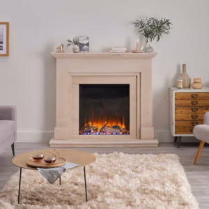 Henley Forest 650 electric fire installed in a fireplace within a living room.