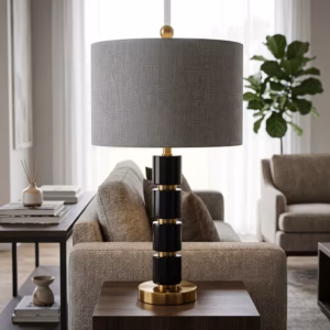 Black Block Table Lamp