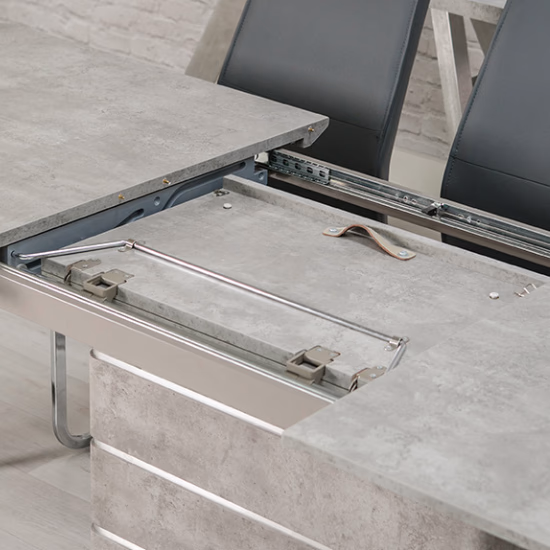Close-up of the Delta extendable table butterfly extension mechanism.