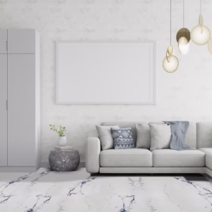 Veneto Azul Brillo 60 x 120 tiles shown in a bright contemporary living space