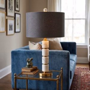 White Block Marble Lamp