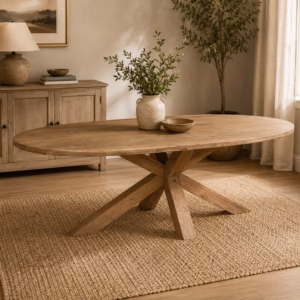 Barkley Solid Wood Oval Dining Table Width 240mm