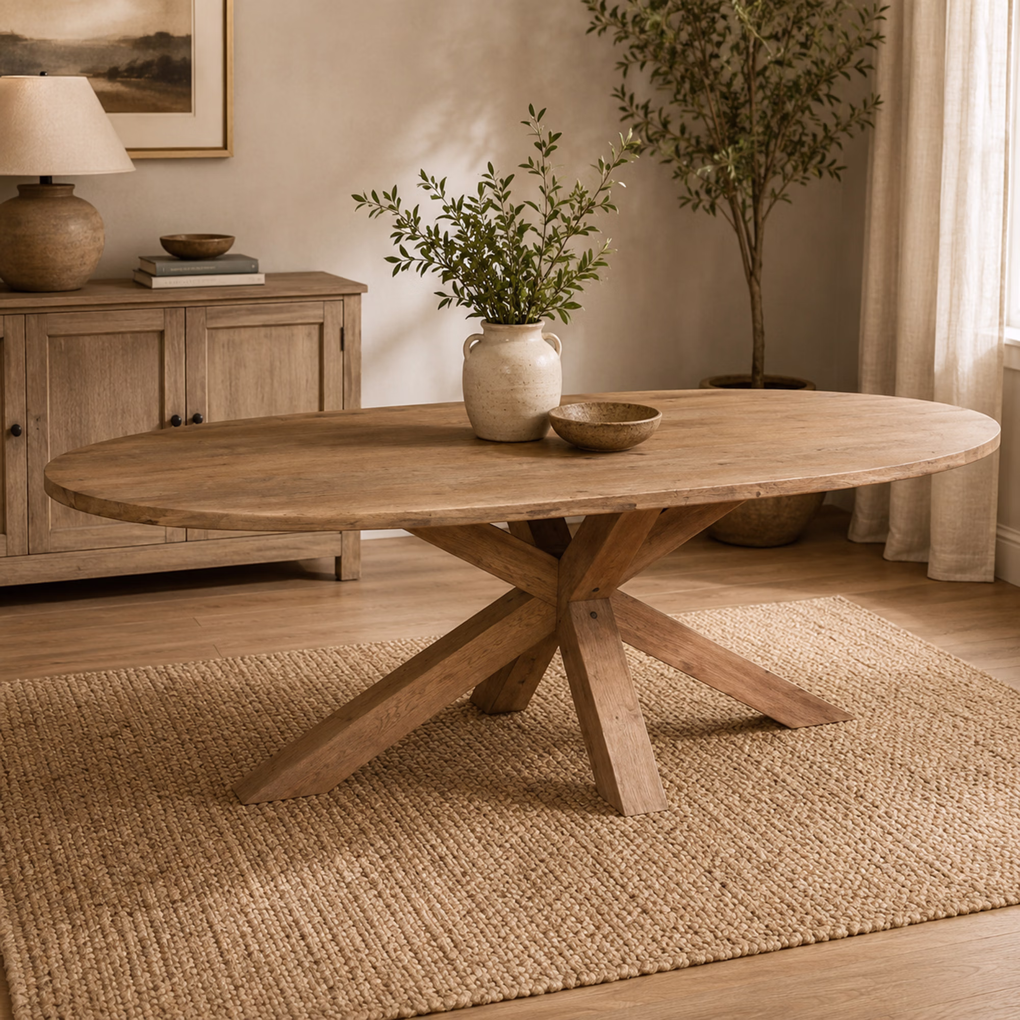 Barkley Solid Wood Oval Dining Table Width 240mm